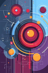 Obraz premium Abstract Circles and Geometric Patterns in Vibrant Colors