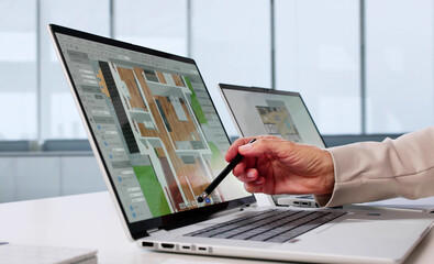 Elderly Woman Using Virtual Design Software