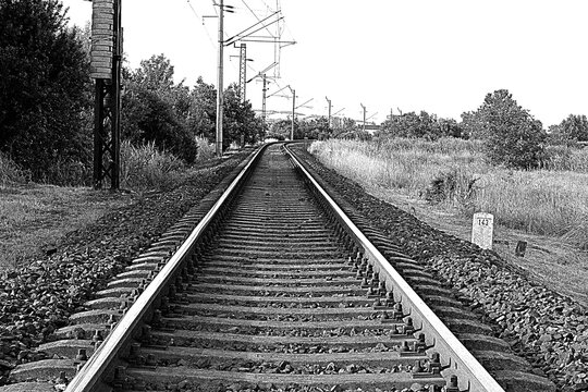 railroad tracks in the morning
