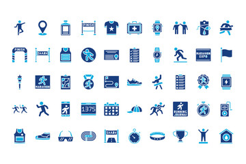 Marathon Line Icons