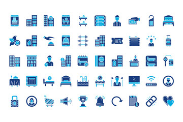 Hotel Management Line Icons