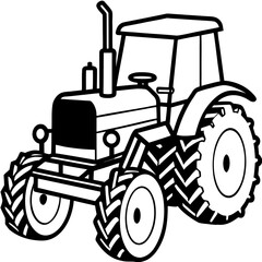 Diesel Cultivator Outline Illustration