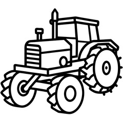 Diesel Cultivator Outline Illustration