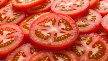 Freshly Sliced Red Tomatoes Prepared for Healthy Eating and Cooking