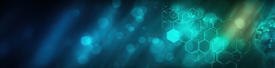 Futuristic Hexagonal Abstract Background with Glowing Light Effects, Perfect for Technology and Science Visuals