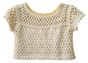 Open-weave crochet top isolated on white background
