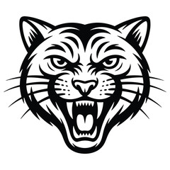 Angry Wildcat Head Vector Illustration Mascot Design