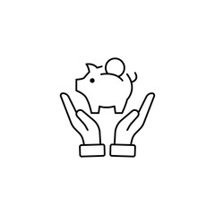 Cherished savings piggy bank in caring hands