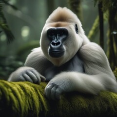 white gorilla in the rainforest