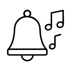 Obraz premium Minimal Christmas Bell with Music Notes Icon