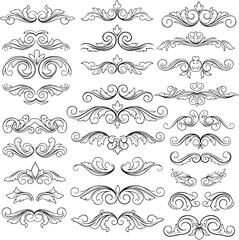 Fototapeta premium Vintage decorative ornament elements set