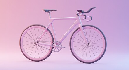 Stylish Pink Bicycle Illustration Modern Design for Urban Cycling and Fitness