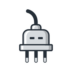 Isolated electric plug vector illustration power supply electrical outlet connection energy appliance design