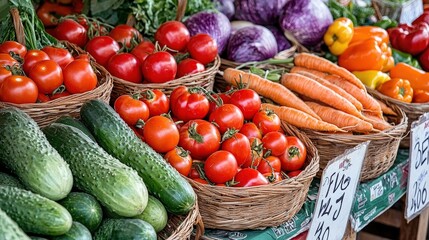 Fresh Vegetable Market Stall Display