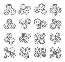 Black and white gear pattern on grayscale background