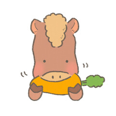 馬 にんじん キャラクター イラスト