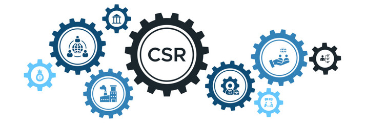 Corporate Social Responsibility (CSR) Business Icon Concept Focused on Community Support and Ethical Practices