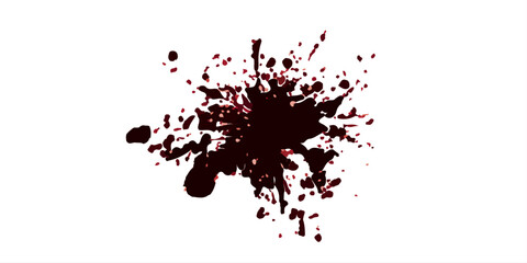 Set of Red blood splashed isolated on white background. Set of blood stains	