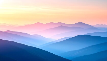 Fototapeta premium Pastel Mountain Range Sunset View.