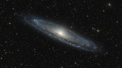 Obraz premium Andromeda Galaxy Featuring Spiral Arms of Stars Dust and Gas in Night Sky Showing Deep Space Wonders