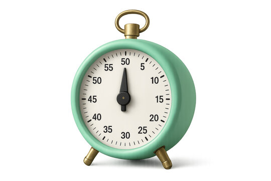 Green timer showing almost one minute on transparent background