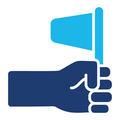 Tourist Icon In Blue Monochrome Flat Design, Vector Illustration