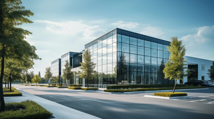Modern glass office building
