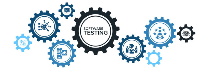 Software Testing and Development Icon Concept for Code Usability, Application Bugs, and Process Improvement