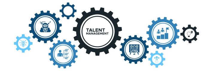 Talent Management and Human Resource Icon Concept for Recruitment, Skills Development, and Employee Performance