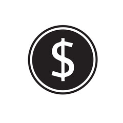 Obraz premium Dollar Sign Icon A Simple Black and White Representation of Currency and Finance