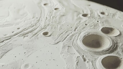 Detailed Lunar Surface with Craters and Textured Terrain in Shades of White and Gray a Celestial and Abstract Landscape