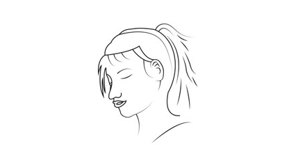 Minimalist Line Art Portrait of a Girl – Elegant Feminine Illustration