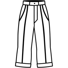 Peg-Leg Pants Illustration on White