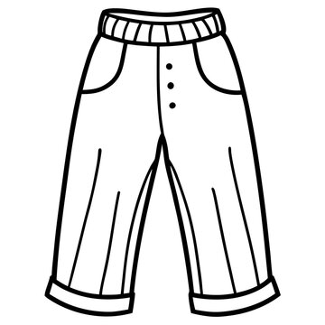 Peg-Leg Pants Illustration on White