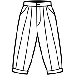 Peg-Leg Pants Illustration on White