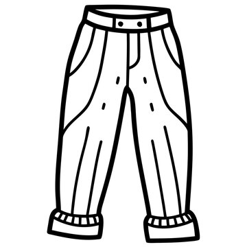 Peg-Leg Pants Illustration on White