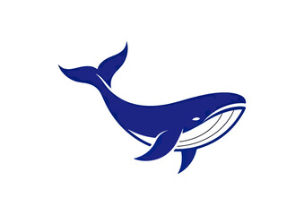 Naklejka premium Stylized illustration of a whale against black background