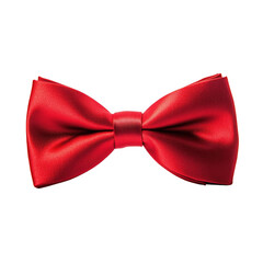  Elegant Red Bow Tie Classic Menswear Accessory Formal Event Stylish Gentleman Festive Celebration [Transparent Background PNG].
