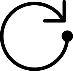 Large circle combined with a small square in the corner drawn with thick continuous lines.