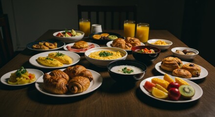Traditional international breakfast foods from different countries, cultural diversity, World Food Day