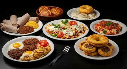 Traditional international breakfast foods from different countries, cultural diversity, World Food Day