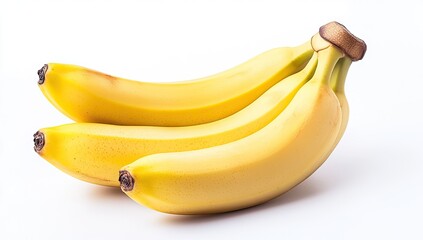 Bunch of yellow bananas on white background