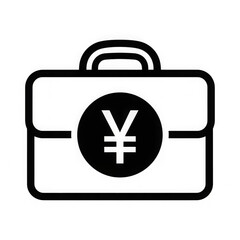 Obraz premium Black briefcase icon isolated on transparent background