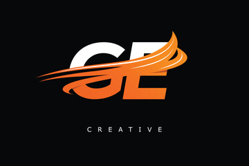 GE Dynamic Gradient Logo Modern Speed Symbol for Creative Branding & Professional Identity Design