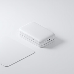 Fototapeta premium Minimalist White Compact Case Mockup with Rounded Edges