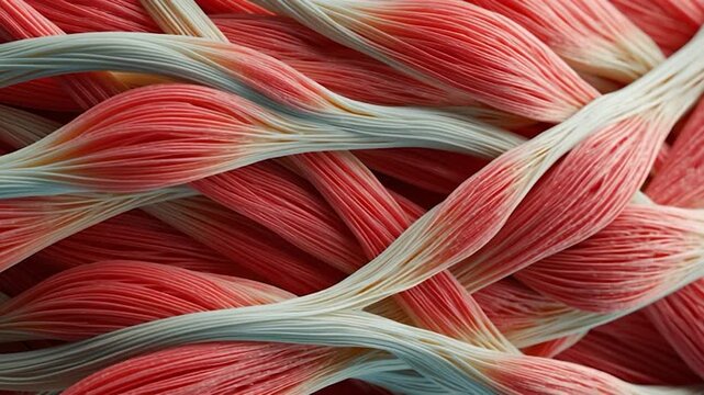 Detailed Microscopic View of Muscle Fibers, perfect for scientific, medical, health, and fitness-related themes.