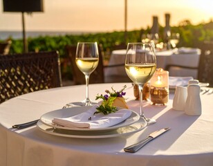 table set for a dinner
