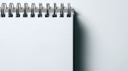Simple Notepad: A blank notepad with a metallic spiral binding, perfect for jotting down ideas, goals, or sketches. Ideal for any creative or organizational project.