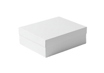 Fototapeta premium Plain White Rectangular Box with Lid on Neutral Background