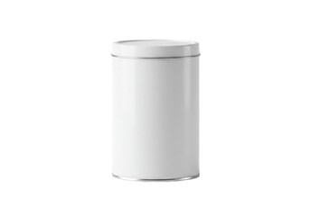 Plain White Cylindrical Container with Lid on Neutral Background